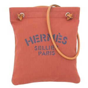 エルメス HERMES サック・アリーヌMM ショルダーバッグ トワルシェブロン レッドブラウン A刻印 2017年 中古 新入荷 HE0917