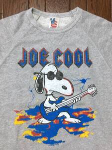 ＵＳＡ製 ジャンクフード JUNKFOOD スヌーピー SNOOPY ジョークール JOE COOL ギターリスト スウェット シャツ S グレー アメリカ製