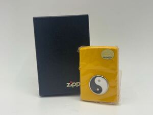 2412021799203 ZIPPO ジッポ オイルライター 陰陽 白黒 黄色 イエロー 喫煙具 火花確認済み 箱付き 現状品 中古