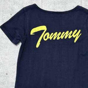 TOMMY ロング ワンピース ポケット Tシャツ ビッグロゴ デカロゴ トミー　　バックプリント 日本製 ハイクオリティー 半袖 早3964