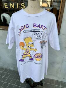 ★ヴィンテージ★90s★LOS ANGELES★LAKERS★レイカーズ★シンプソンズ★Tシャツ★ホワイト★メンズ★サイズXL★NBA★バスケ★ONEITA★