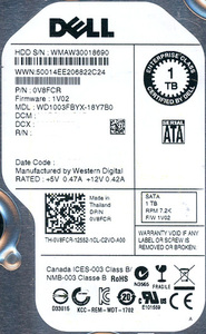 DELL/Western Digital HDD WD1003FBYX 1TB SATA300 7200 [管理:1000029140]