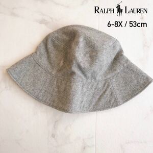 ■送料込み■即決■ 新品未使用 4-7歳 53cm RALPH LAUREN ラルフローレン ラルフ ウール バケット ハット 帽子 ポニー 刺繍 グレー 双子 ①