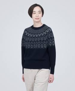 「無印良品」 長袖ニット X-LARGE ネイビー レディース