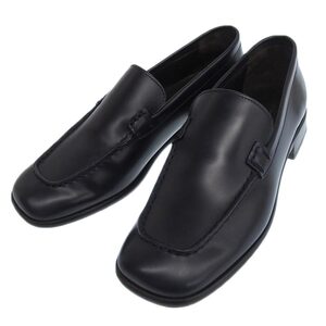 箱付超美品 ザ ロウ 2023年商品 MENSY LOAFER ボックスカーフレザー ローファー ドレスシューズ ネイビ 37 24cm レディース 定価208000円