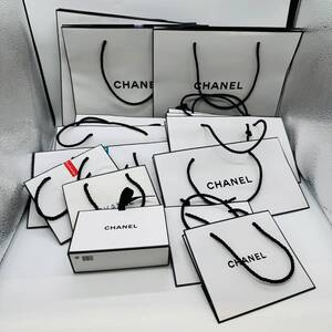 1円出品 CHANEL シャネル ショップ袋 ショッパー ホワイト 手提げ袋 紙袋 まとめ 大量 大×4枚 中×11枚 小×5枚 おまけ×1枚 5152