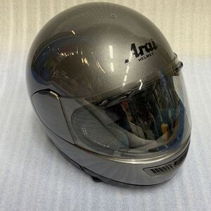 当時物★Arai アライヘルメット FV ガンメタ フルフェイス Mサイズ 57-58cm 収納袋付き 傷あり 中古現状 