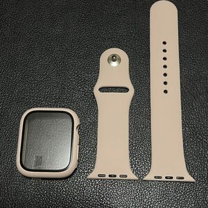 2点セット アップルウォッチ 41ｍｍ対応 ケースカバー+スポーツバンド 「ピンクベージュ」バンドサイズ Lサイズ apple watch シリーズ 7 8