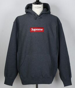 21AW SUPREME Box Logo Hooded Sweatshirt size Large Charcoal シュプリーム ボックス パーカ b8347