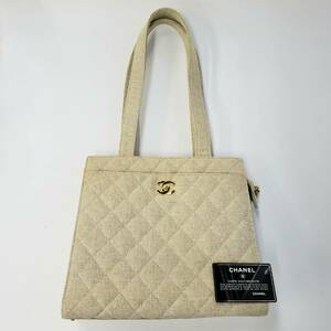 24名/A037724-1/M101-559/AM50000 CHANEL シャネル トートバッグ キャンバス地 ターンロック マトラッセ ココマーク ギャランティカード付