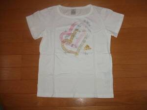 アディダス☆Ｔシャツ☆子供１６０サイズ☆ハート柄白☆新品