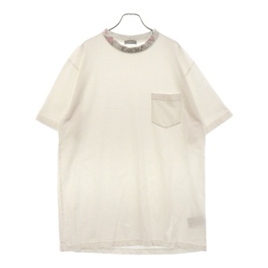 DIOR ディオール Mock Neck Pocket Tee モックネック フラワーデザイン 半袖ポケットTシャツ ホワイト 383J644A0554