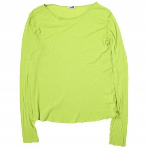 H BEAUTY＆YOUTH エイチ 日本製 COTTON SHEER CREW NECK PULLOVER コットンシアーロングスリーブカットソー 1612-222-4734 ライムグリーン