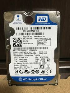 【訳アリ】WD Western Digital Bule HDD 500GB SATA 2.5インチ 厚さ9mm