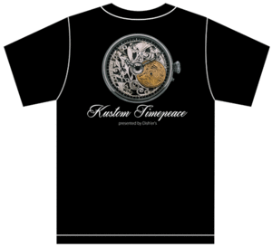 サイズが選べる Kustom Timepeace Tシャツ黒 15 S/M/L/XL カスタム時計 懐中時計 文字盤 エングレービング