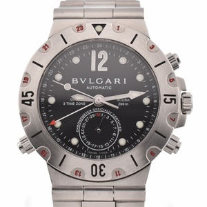 ブルガリ BVLGARI SD38S GMT ディアゴノ スクーバ GMT デイト 自動巻き メンズ 美品 箱・保証書付き J#131513