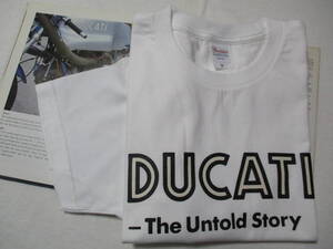 【DUCATI ビンテージロゴ 半袖Tシャツ】希少 ◎ホワイト 半袖Tシャツ 新品 M寸 L寸 　検/ドカティ デスモ 