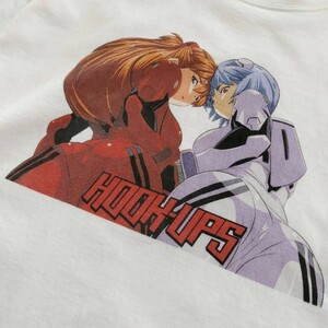 HOOK UPS フックアップス EVANGELION エヴァンゲリオン アスカラングレー 綾波レイ エロ 半袖Tシャツ XLサイズ スケート sk8 海外輸入 古着