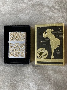 zippo x SILVER KING 五面掘り(Zippo自体はサテンクロームです）！(B)