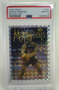 1996 Dennis Rodman Topps Finest Refractor Main Stays NBA カード PSA Chicago Bulls