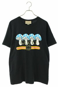 グッチ GUCCI 23AW 548334 XJFWM サイズ:XS マシュルームプリントロゴ刺繍Tシャツ 中古 SB01