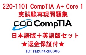 CompTIA 220-1101【９月日本語版＋英語版セット】CompTIA A+ Certification Exam: Core 1 実試験再現問題集★返金保証★追加料金なし★①