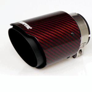 Akrapovic マフラーカッター 炭素繊維 エンドパイプ ステンレスヒートタイプ ★ レッド+ブラック★1個セット