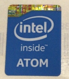 ■新品・未使用 ■10枚セット　 4世代目【intel ATOM】エンブレムシール　【16*21㎜】送料無料・追跡サービス付き☆P323