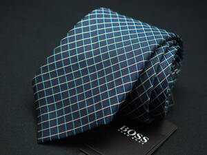 未使用品【HUGO BOSS ヒューゴボス】B1357 ネイビー系 ITALY イタリア製 SILK ブランド ネクタイ 古着 良品