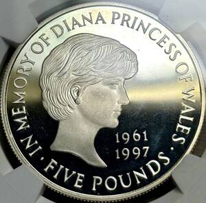 【イギリス大型銀貨】(ダイアナ妃 NGC-PF67 ULTRA CAMEO 1999年)