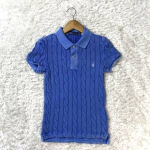 Polo by Ralph Lauren ポロバイラルフローレン 半袖ポロシャツ ニットポロシャツ ブルー コットン 綿 XS YA7355