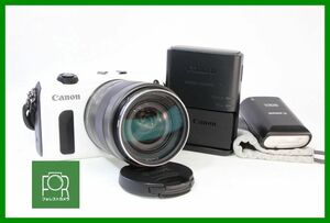 良品■到着後即使える■Canon EOS M ボディ+EF-M 18-55mm IS STM＋90EX■バッテリー×2個・チャージャー・8GB SDカード付き■EEE1305