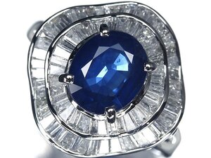 MO14126T【1円～】新品【RK宝石】≪Sapphire≫ 豪華!! 極上サファイア 大粒2.125ct 極上ダイヤモンド 1.00ct Pt900 高級リング ダイヤ