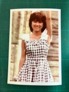 【レア】つちやかおり　写真　ギンガムワンピ　ノースリーブ　ワキ　膨らみ　くびれ　昭和タレント　80年代アイドル 