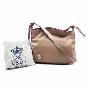 ◆美品◆ ADMJ アクセソワ Accessoires De Mademoiselle ハンドバッグ ワンハンド ショルダーバッグ 鞄 2WAY レザー グレー 01-24090904-b