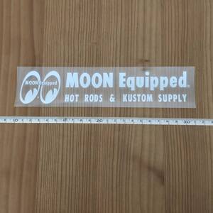 mooneyes MOON Equipped ロゴ ステッカーホワイト 白 110円発送可 抜きデカール デカール ムーンアイズ hot rods and kustom supply