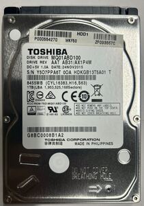 使用時間 161時間 正常 TOSHIBA MQ01ABD100 1000GB 1TB n20250102-22