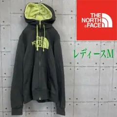 【美品】ノースフェイス　パーカー　レディースM グレー×イエロー