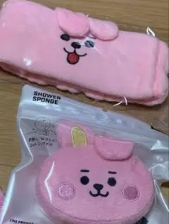 BT21 新品 cooky ヘアバンド＆シャワースポンジ セット