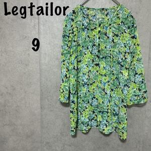 LEGTAILOR（９）チュニックブラウス＊ボートネック＊花柄総柄＊ハーフボタン