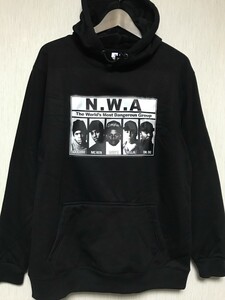 N.W.A パーカー ヒップホップ ラッパー 90s hiphop rap XL コンプトン Westside 2pac dr.dre ice cube black ブラック 送料無料 nwa 黒