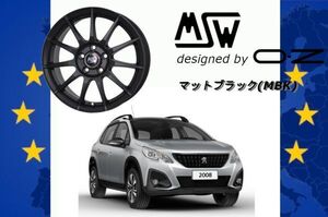 MSW85 -2 / エムエスダブリュー OZ 17インチ ホイール 7.0J +28 4/108 ハブ径65.1 マットガンメタル プジョー 2008 ～2020ｙ 1台分 送料無