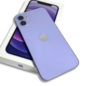 ★ 美品 Apple アップル iPhone 12 Purple 128GB SIMフリー スマホ スマートフォン 6.1インチ 初期化済み LR4KJX4L67 携帯電話 パープル