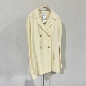 CELINE PARIS セリーヌ パリス ジャケット ベージュ テーラードジャケット ダブル フランス製 40 レディース コットンリネン シミあり