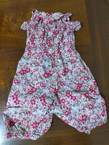 【USED】BABYGap GAP ギャップ オーバーオール ロンパース 80サイズ 女の子 子供服 ベビー服 キッズ 花柄 ノースリーブ コットン100%