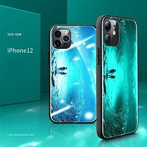 iPhone 12 Pro Maxケース Apple 6.7インチ スマホケース 保護カバー 背面カバー tpu+強化ガラス 夜に光る ハードケース