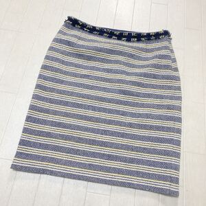 3965☆ WEEKEND MAXMARA ウィークエンマックスマーラー ミニスカート レディース 38 ボーダー