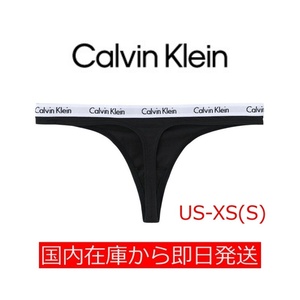 CALVIN KLEIN カルバンクライン コットン ロゴ ソング Tバック ショーツ ブラック US-XS(日本サイズS) 送料無料 