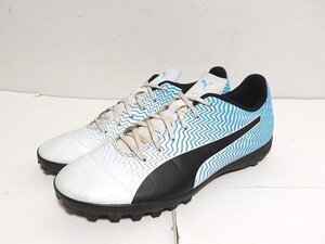 z12187:PUMA（プーマ）ラピド2 フットサルシューズ サッカーシューズ（106062-04）白×水色/us9.5(27.5cm)