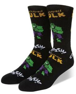 HUF X Marvel Hulk Retro Crew Socks Black 靴下 ソックス